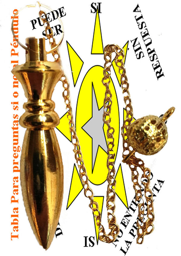 Péndulo Artesano de Metal Dorado, Karnak de 4 cm
