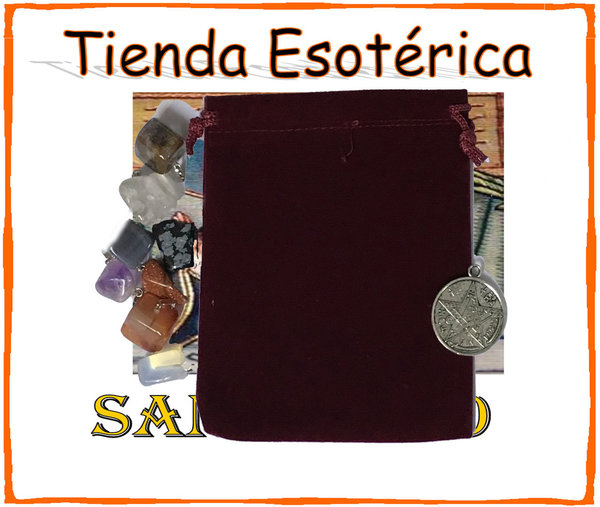 Bolsa Artesana Guarda Amuletos, Roja de 10x7cm