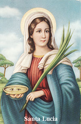 Estampa Santa Lucia con Oración, 5x7,5cm.