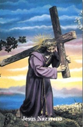 Estampa Jesús Nazareno con Oración, 5x7,5cm.