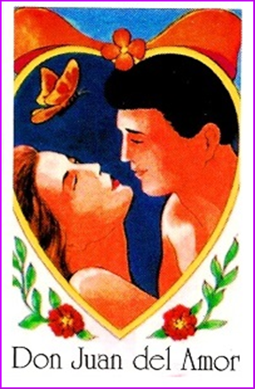 Estampa Don Juan del Amor  con Oración, 5x7,5cm
