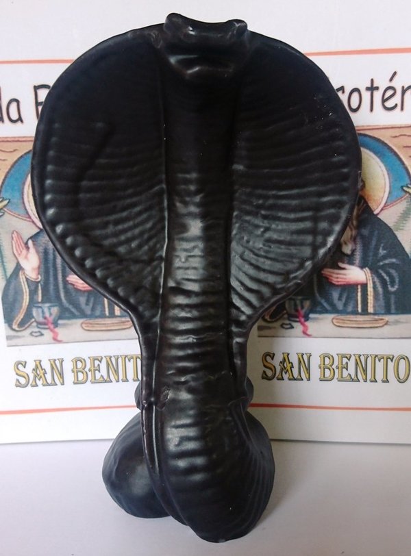 Vela Artesana Negra, Serpiente Cobra Grande de 19x14cm