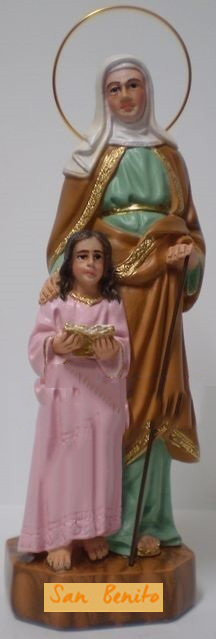 Figura Artesana Santa Ana con la Virgen (25cm)