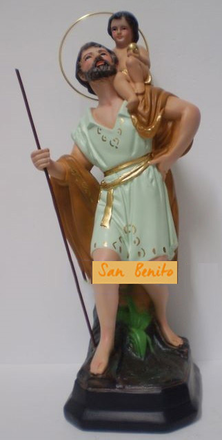 Figura Artesana Santo San Cristobal (27cm)