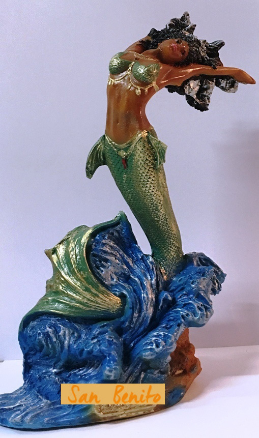 Figura Artesana Yemaya en Resina, Diosa del Mar (24cm)