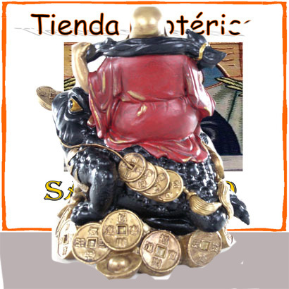 Buda Artesano sobre el Sapo del Dinero, Riqueza y Prosperidad (15cm)
