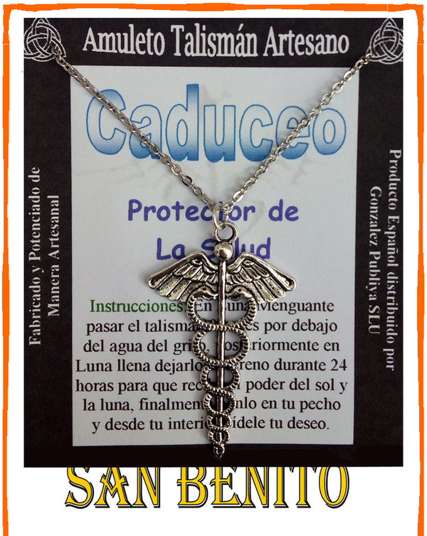 Talismán Artesano Caduceo, Amuleto para la Salud