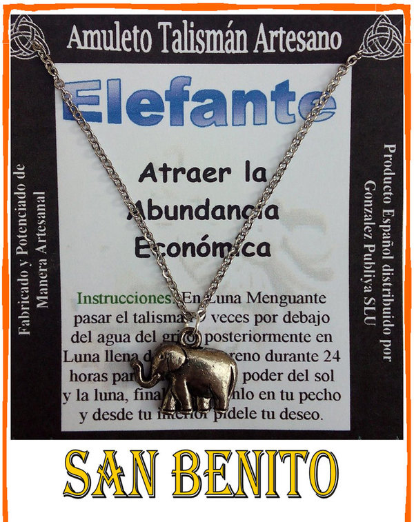 Talismán Artesano Elefante, Amuleto Abundancia y Suerte