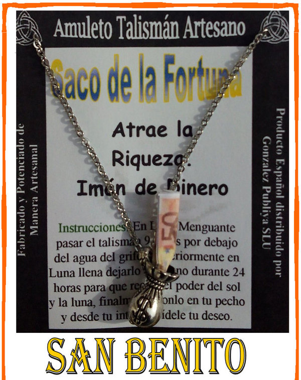 Talismán Artesano Saco de la Fortuna, Amuleto de Riqueza