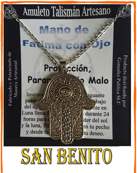 Talismán Artesano Mano de Fátima con Ojo, Amuleto Protector