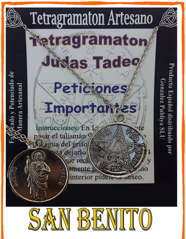 Amuleto Artesano Colgante Tetragramaton, Judas Tadeo
