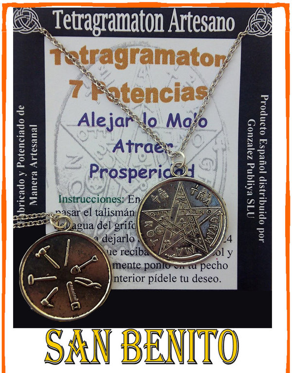 Amuleto Artesano Colgante Tetragramaton, 7 Potencias