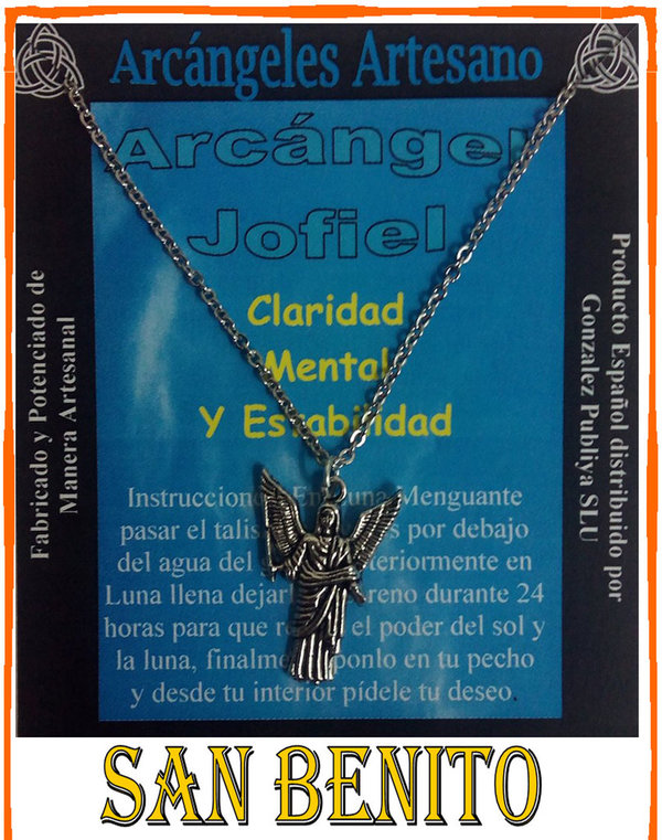 Amuleto Artesano Colgante Arcángel Jofiel, Claridad Mental