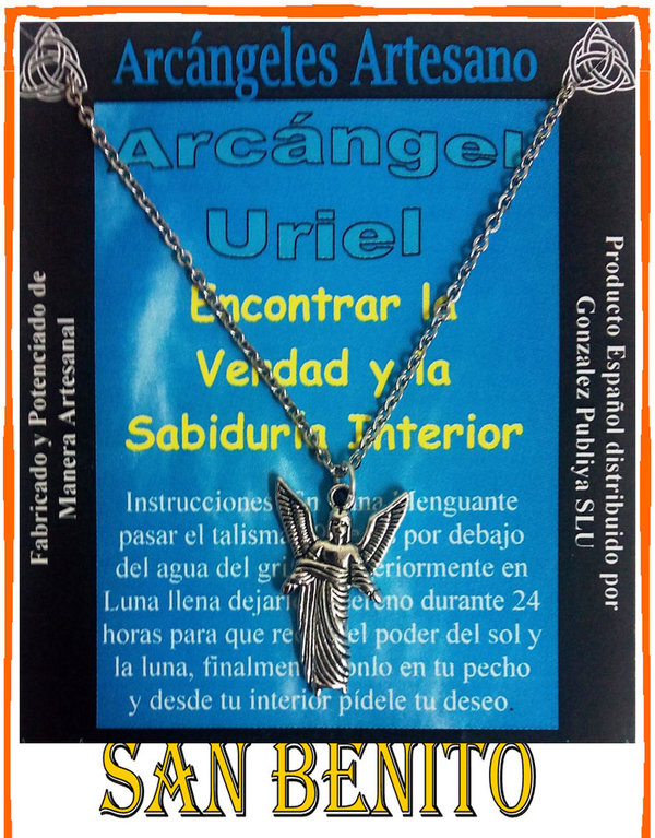 Amuleto Artesano Colgante Arcángel Uriel, Sabiduría Interior