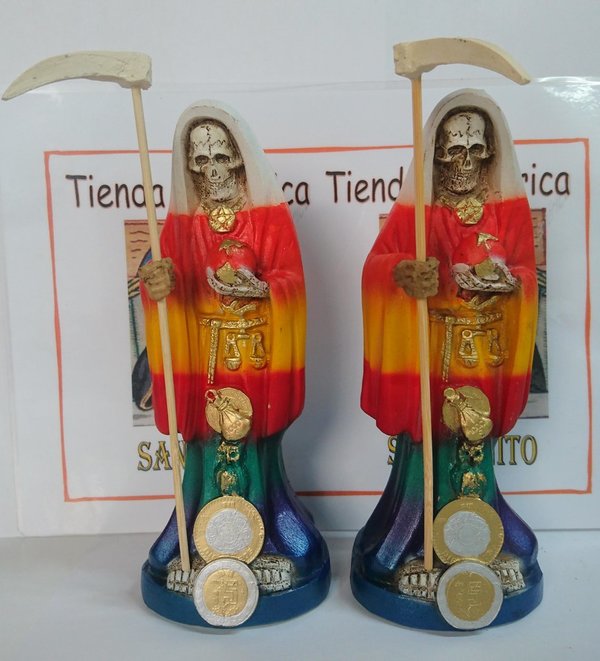 Figura Artesana Santa Muerte 7 colores, en Resina (20cm)