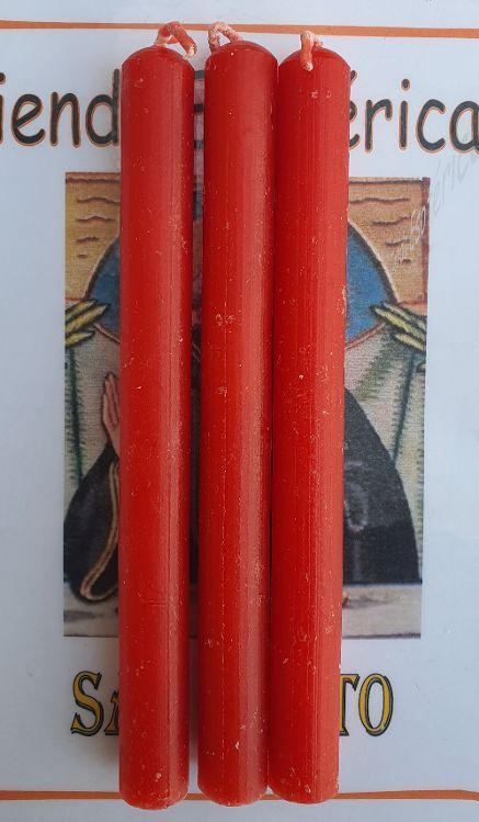Vela Artesana 15cm Roja