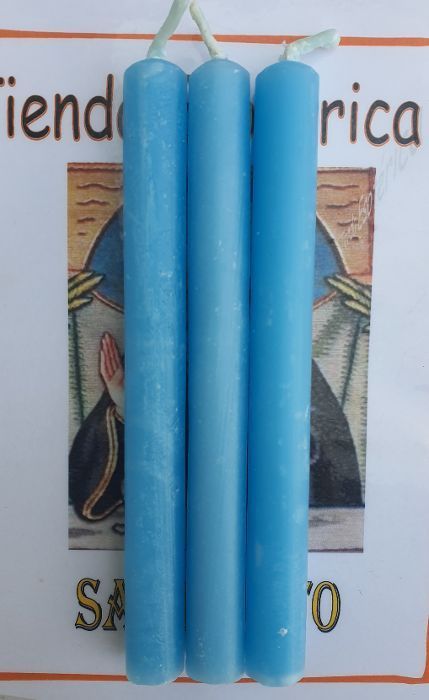 Vela Artesana 15cm Azul Celeste