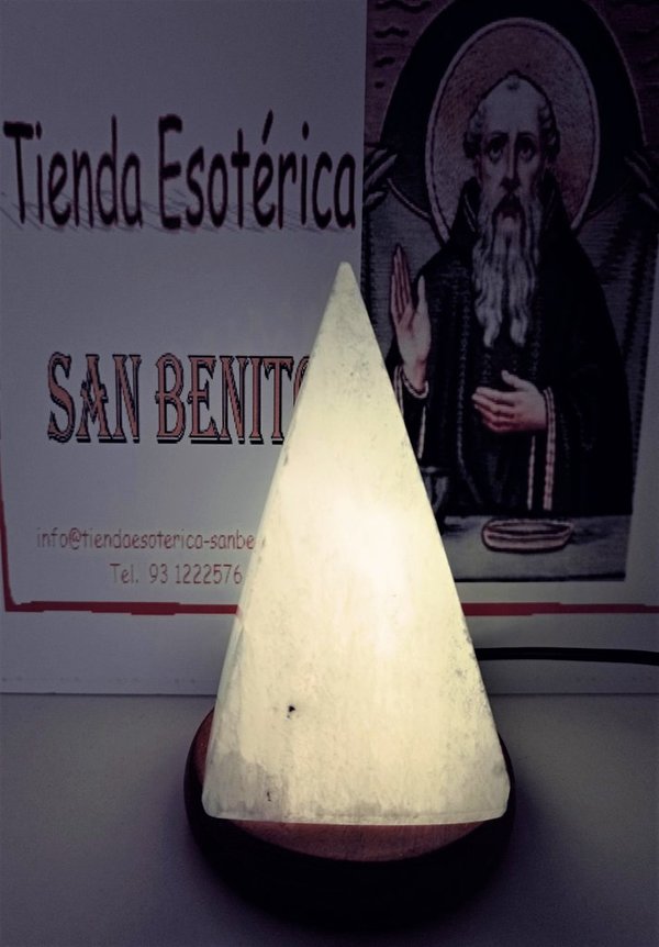 Lámpara Selenita Pirámide USB 10-14cm