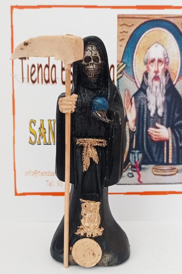 Imagen Santa Muerte Negra 15x7, Resina.