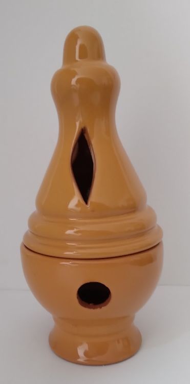 Quemador Artesano de Incienso, Cofrade Amarillo Esmaltado (17cm)