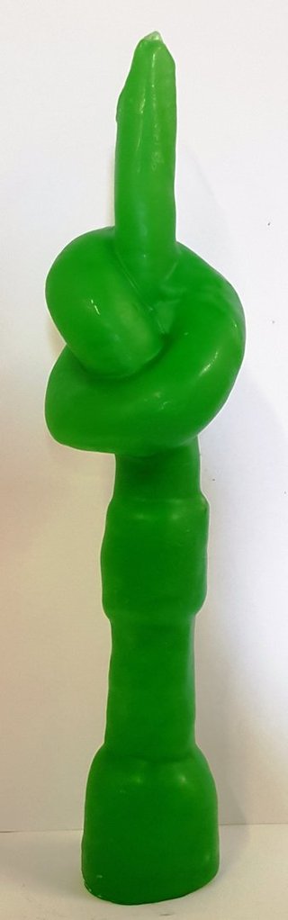 Vela Artesana Verde, Nudo Grande de 20cm