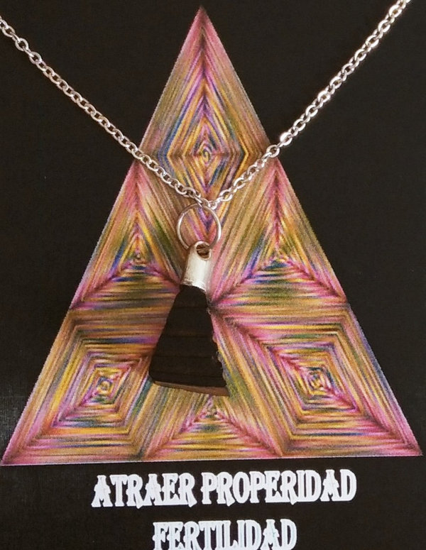 Colgante Mineral Azabache Pirámide, 2.5 cm Aprox.