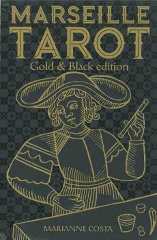 Marseille Tarot Gold & Black edition, pack libro más cartas.